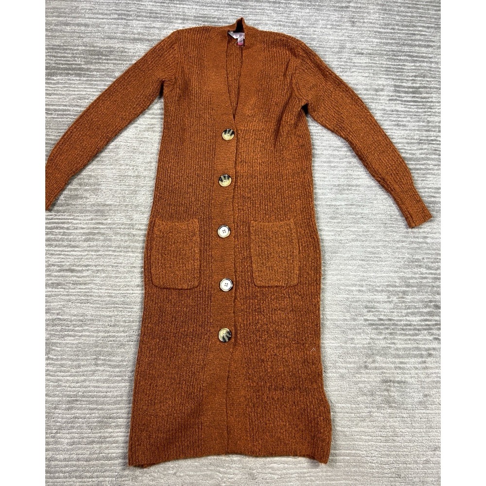 No Boundaries Sweater Juniors XS Burnt Orange Long Sleeve Long NWT
